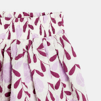 تنورة وردية اللون واسعة مطبوع عليها للفتيات